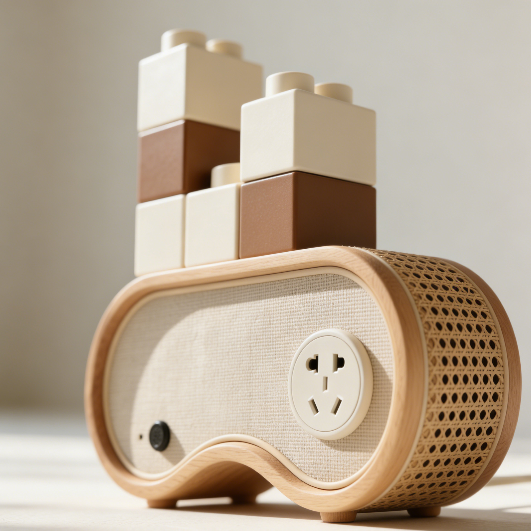 創意木藤積木插座組合（2件裝）