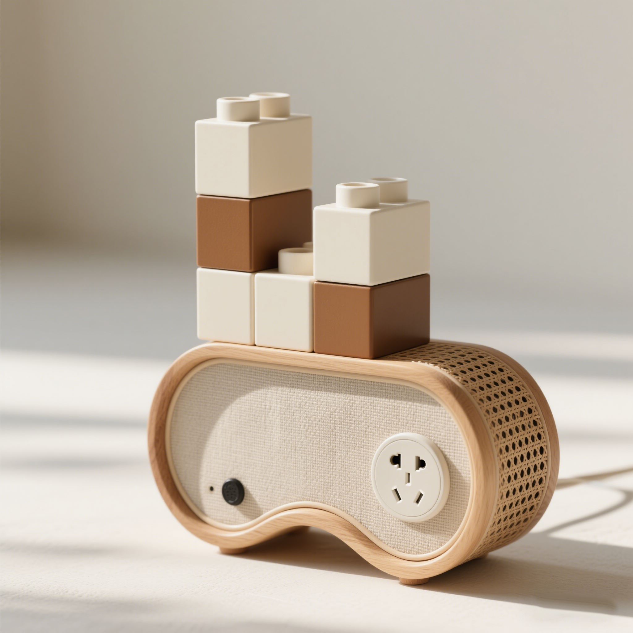 創意木藤積木插座組合（2件裝）