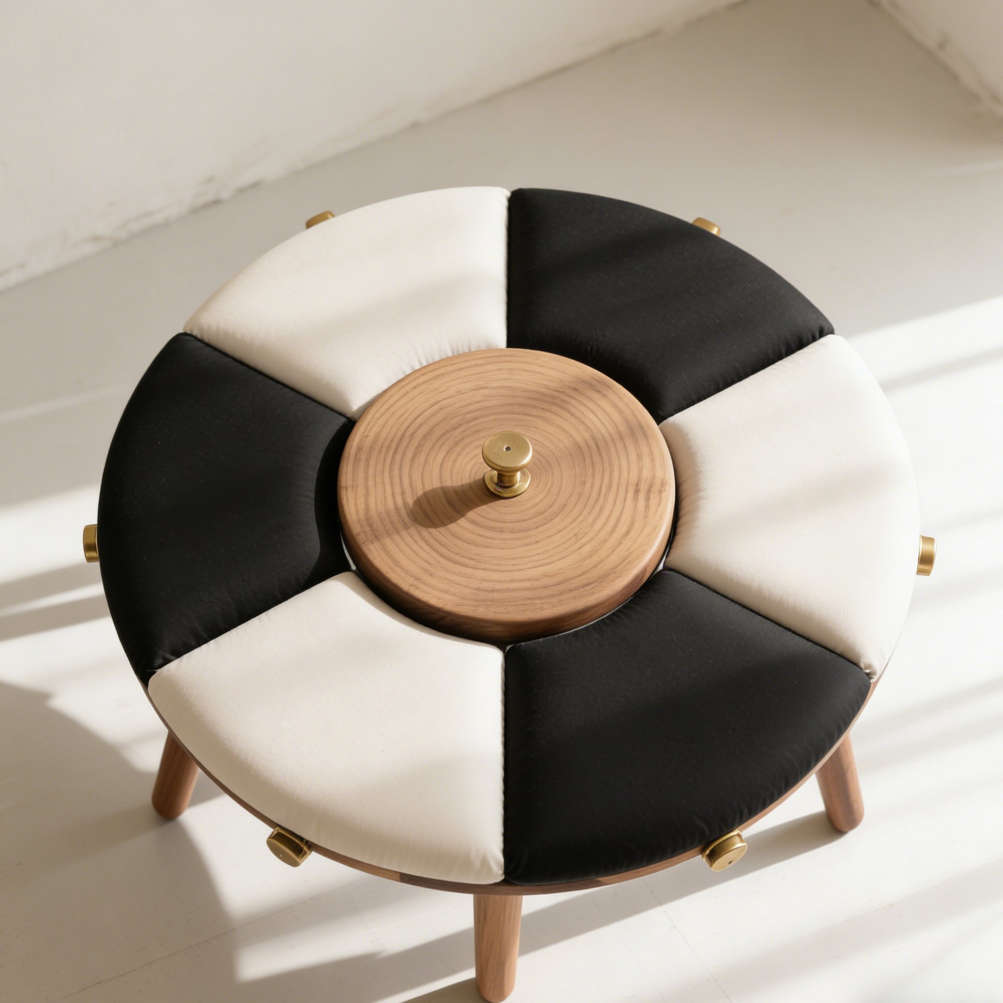 多功能皮革旋轉茶几全景展示