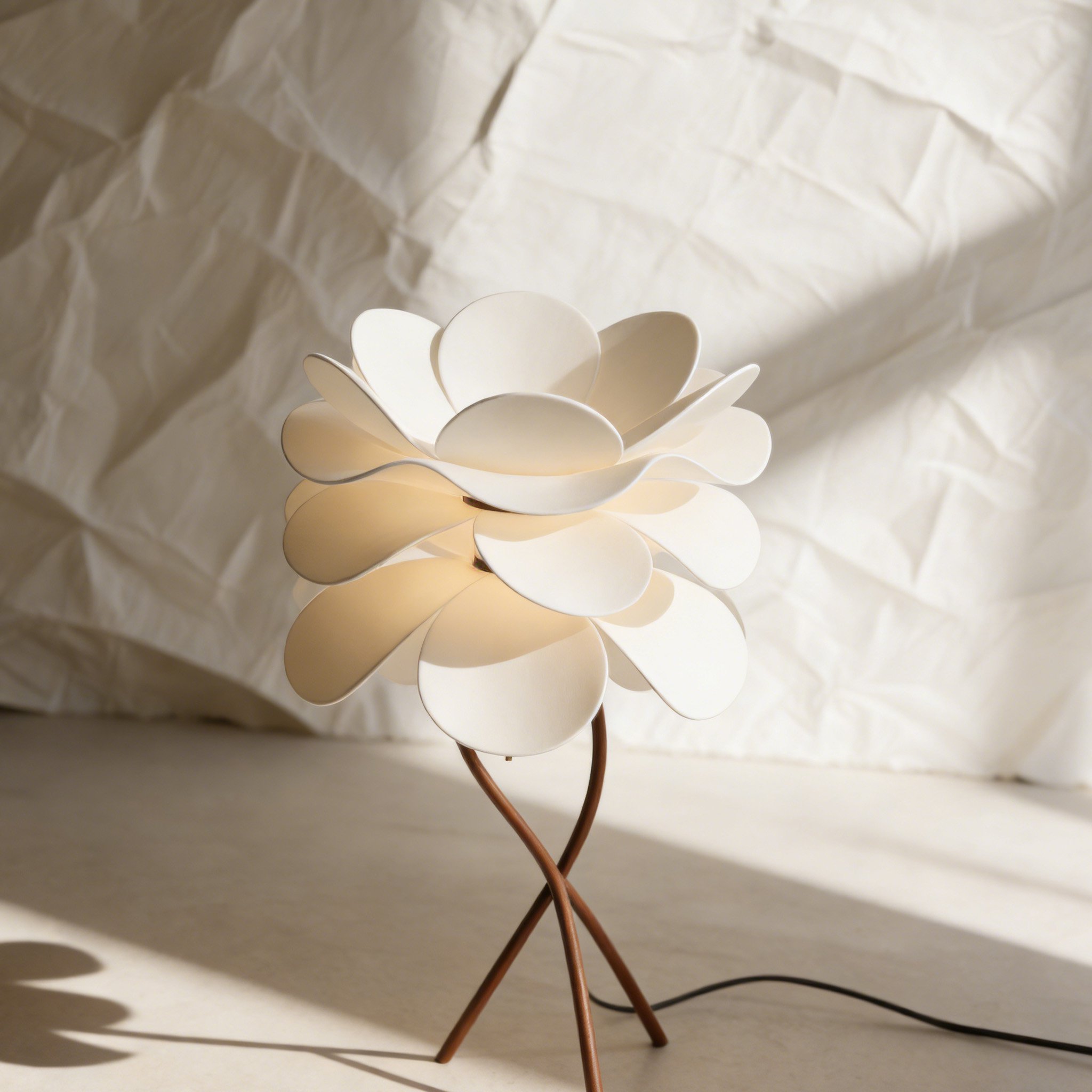 創意木質花瓣檯燈產品展示圖