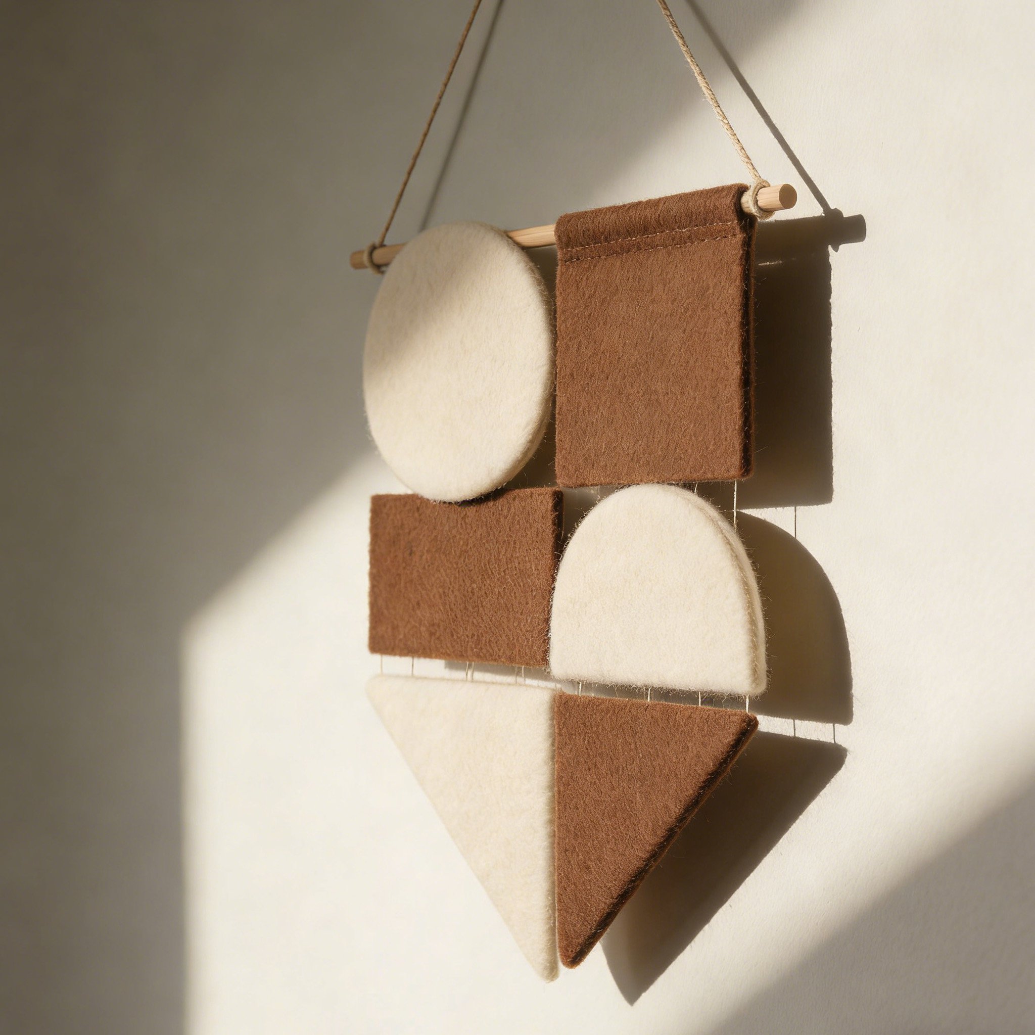 手工羊毛藝術幾何吊飾特寫