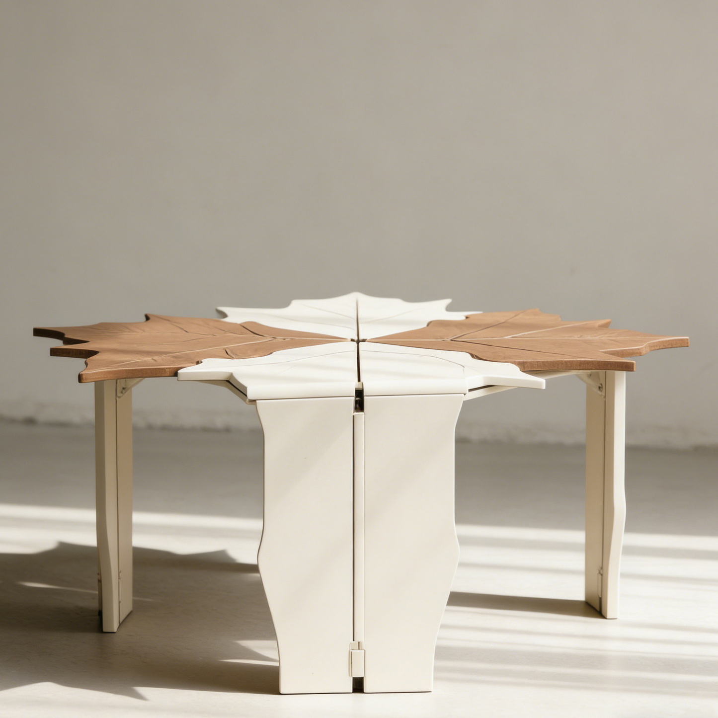 創意實木葉片客廳茶几