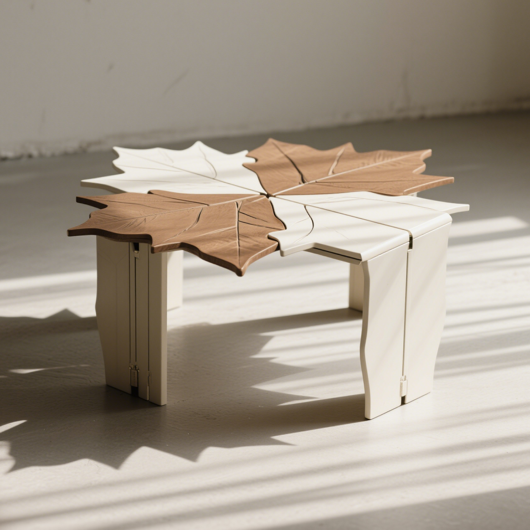 創意實木葉片客廳茶几