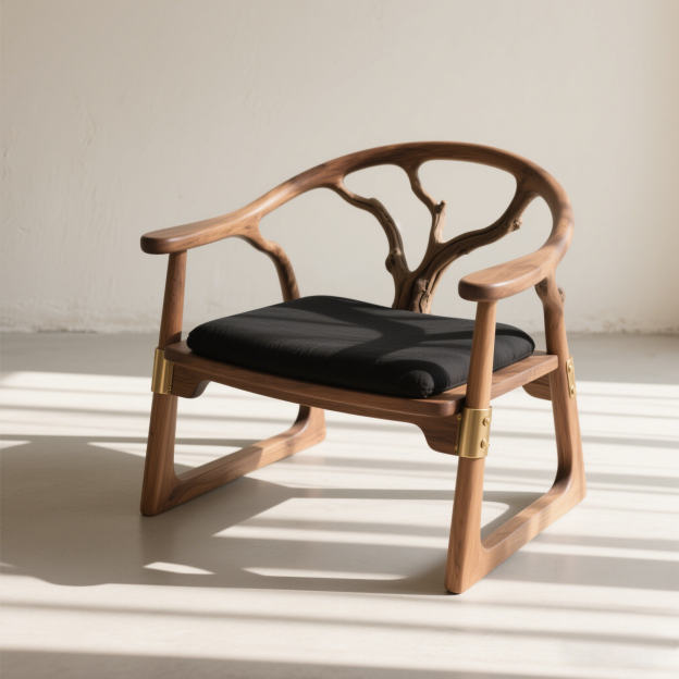 現代簡約實木單人椅