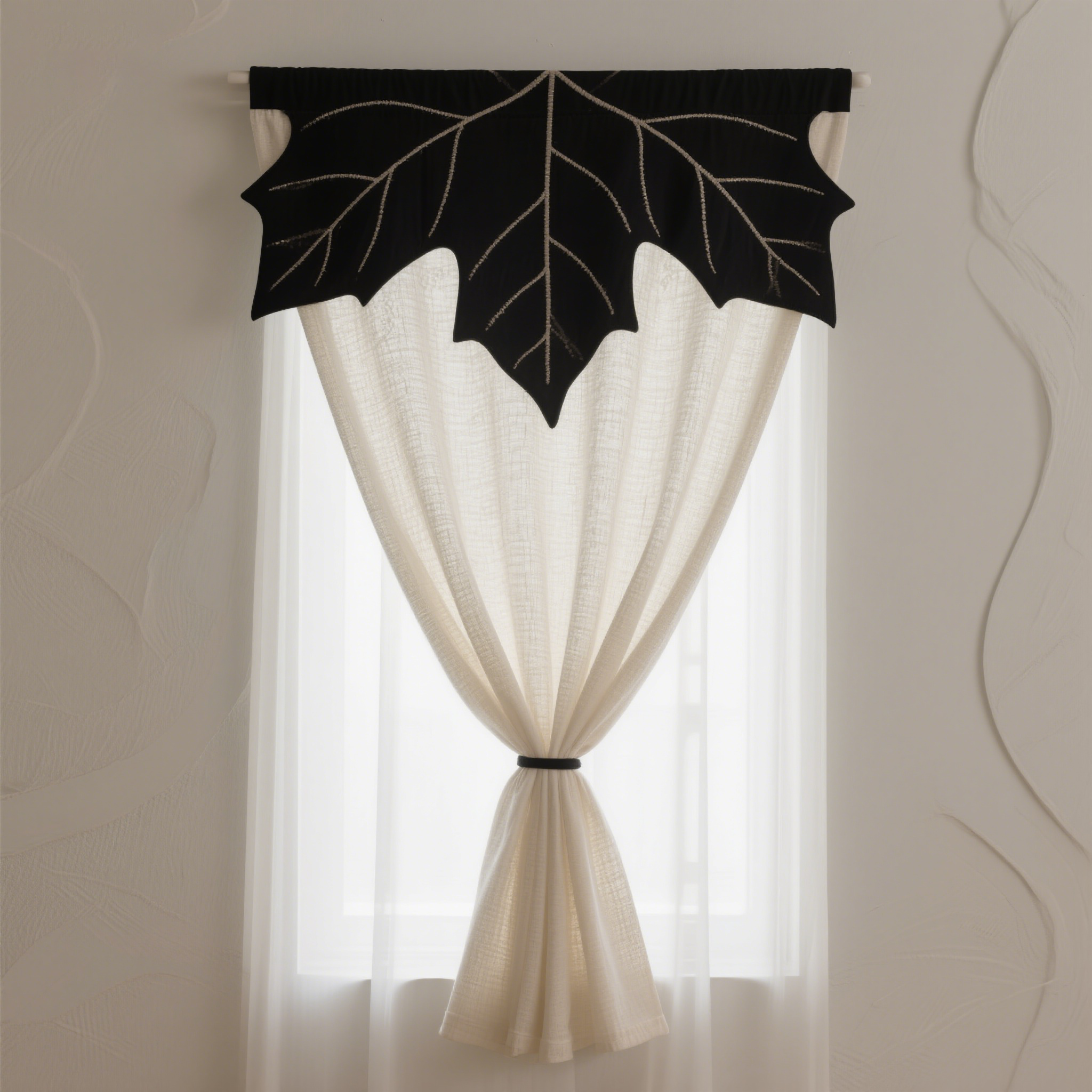 秋意楓情隔光布簾 