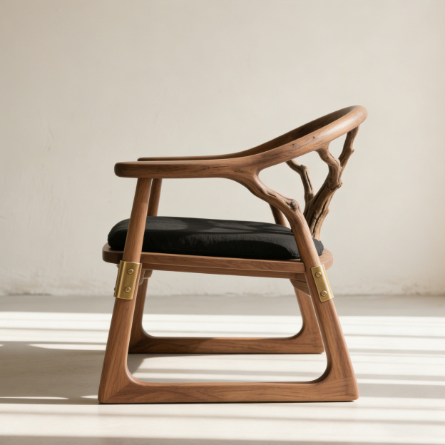 現代簡約實木單人椅