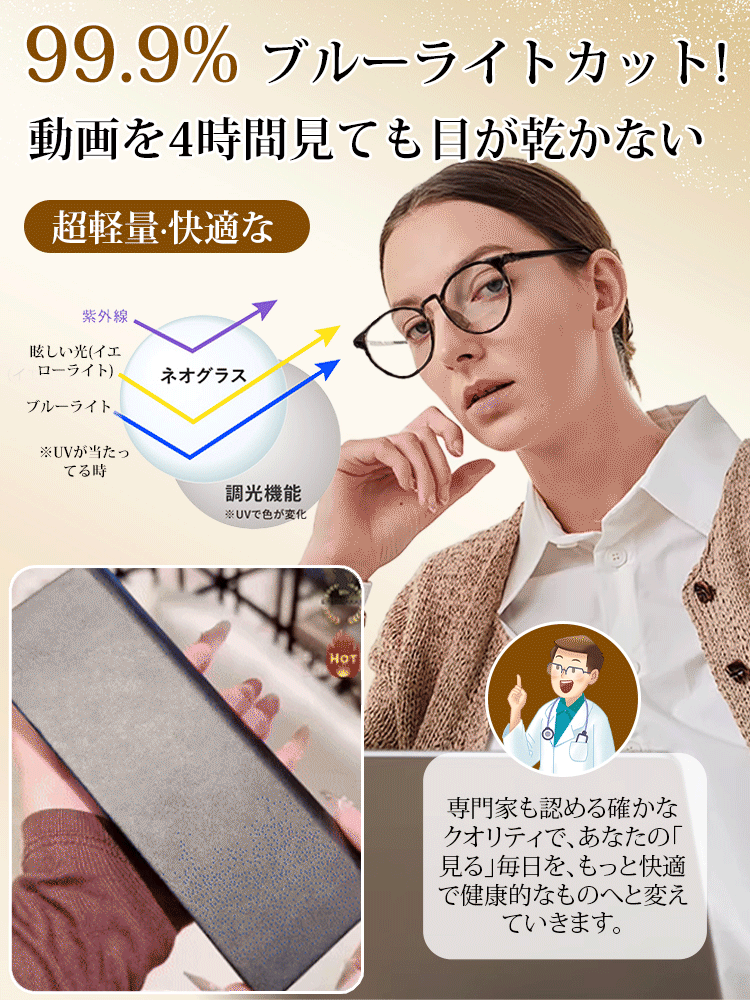 ブルーライトカット・超軽量老眼鏡