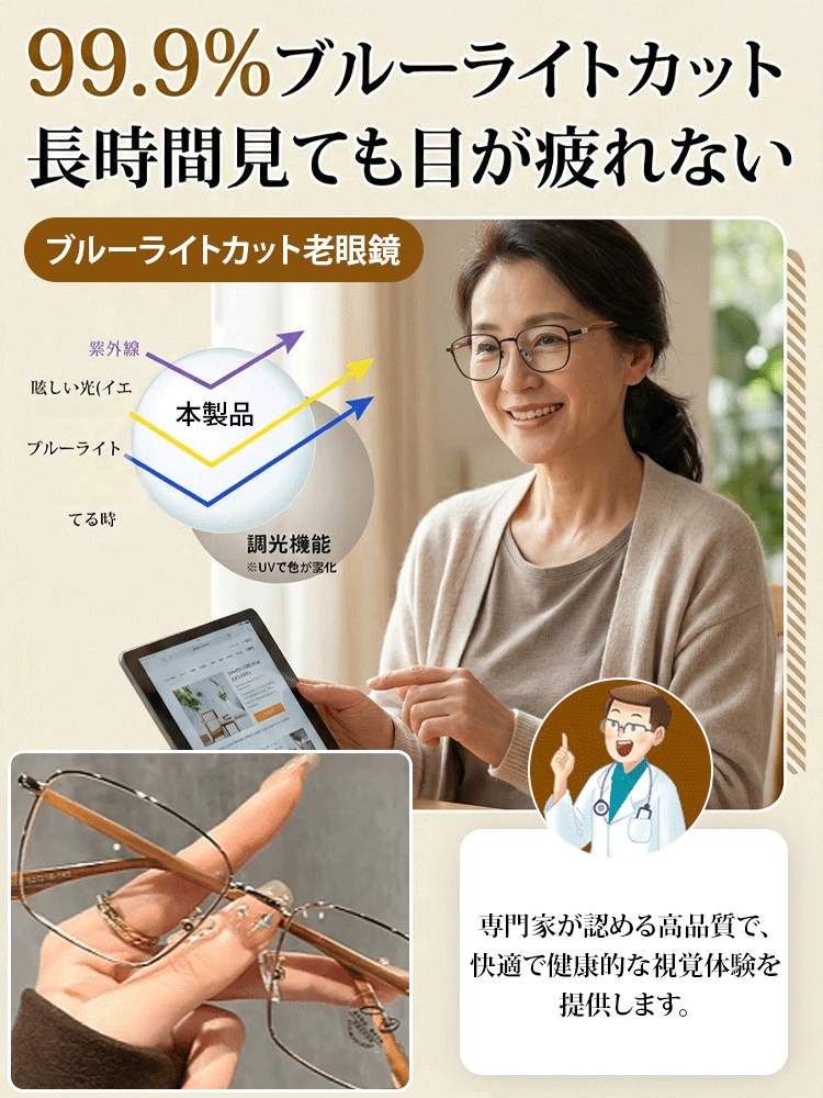 ブルーライトカット老眼鏡
