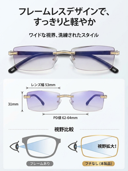 ダイヤモンドカット・ブルーライトカット老眼鏡
