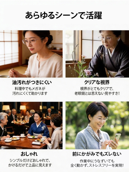 高精細ブルーライトカットフレームレス老眼鏡