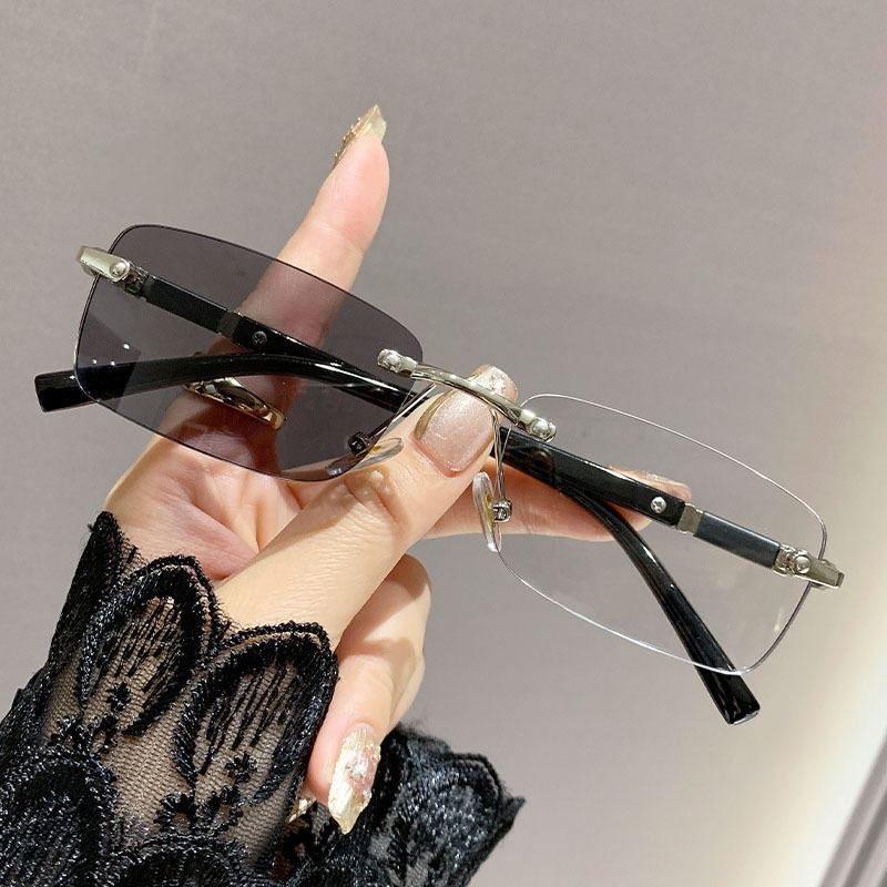 調光フレームレス老眼鏡