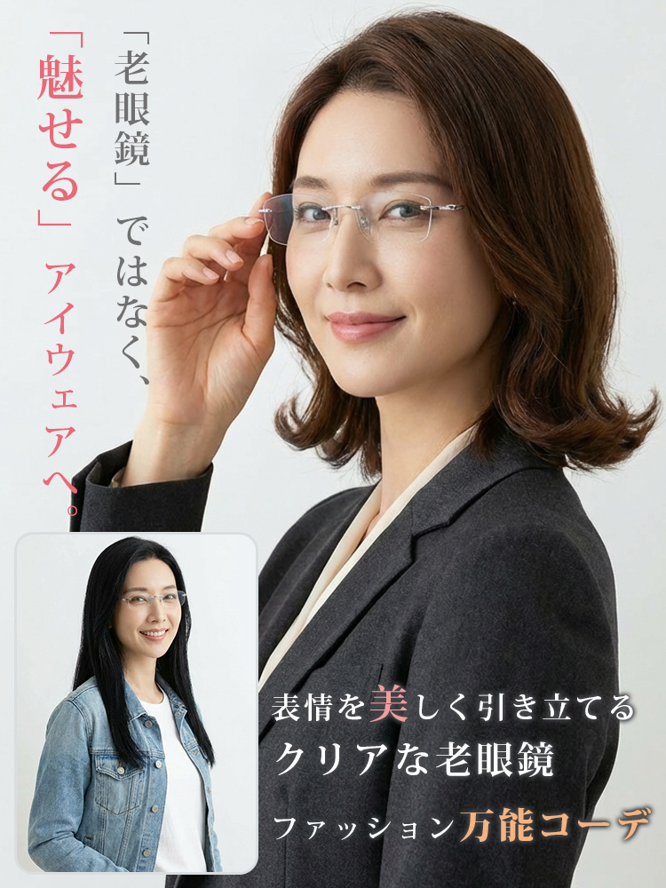 【日本製】福井県鯖江市産 調光オートフォーカス老眼鏡｜超軽量(5g)フレームレスレンズ✨2026年お正月期間限定半額セール！