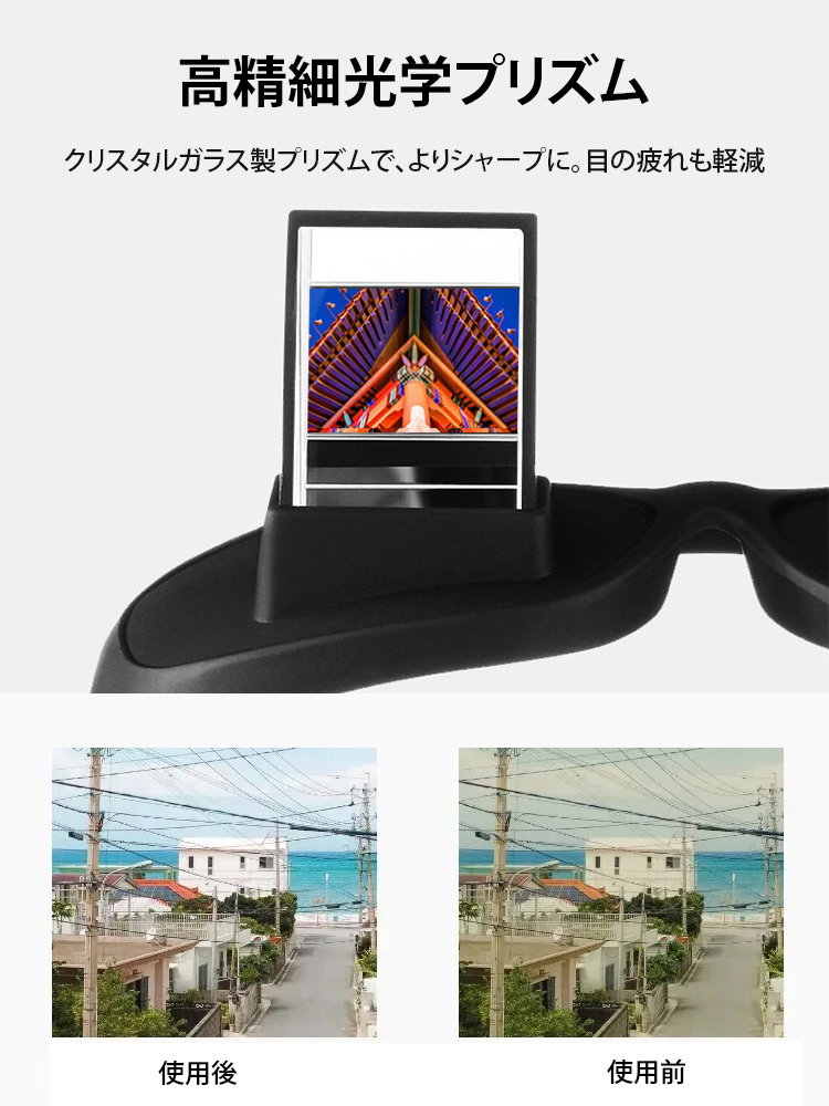 Eyelan頸椎保護メガネ：スマホを見ながら下を向かず、寝転んでテレビも快適に
