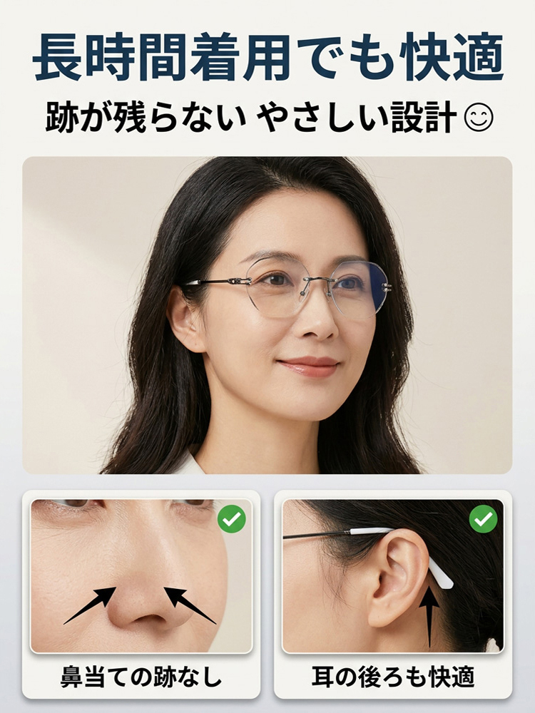光で色が変わるおしゃれな老眼鏡