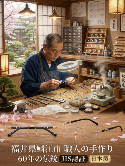 調光フレームレス老眼鏡