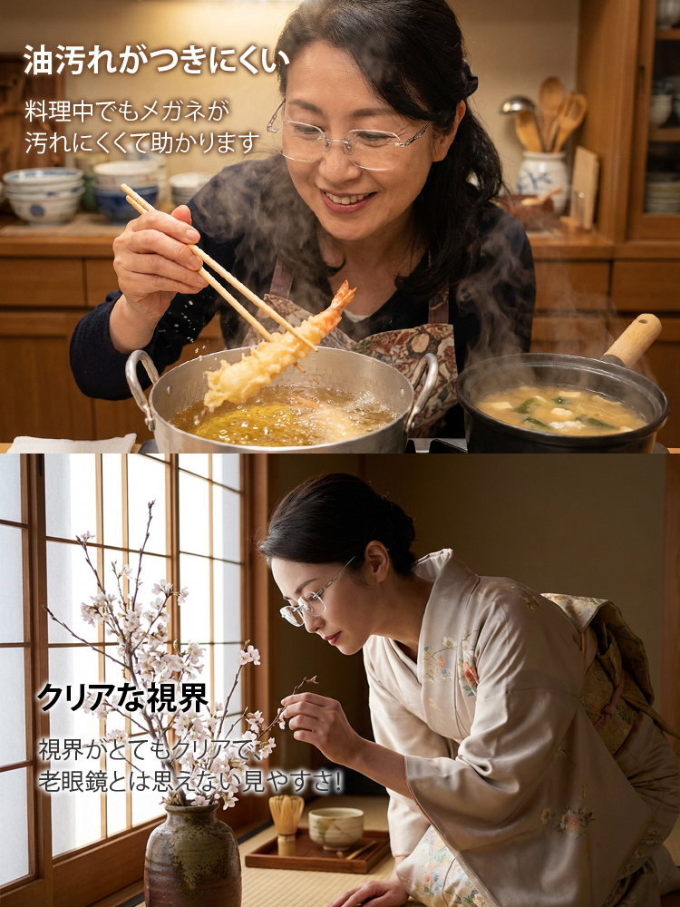 【日本製】福井県鯖江市産 調光オートフォーカス老眼鏡｜超軽量(5g)フレームレスレンズ✨2026年お正月期間限定半額セール！
