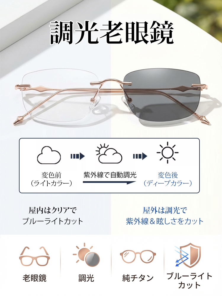 調光老眼鏡