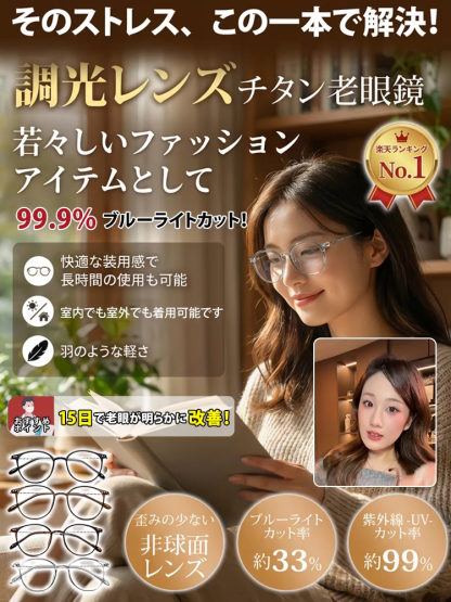 高精細ブルーライトカット老眼鏡