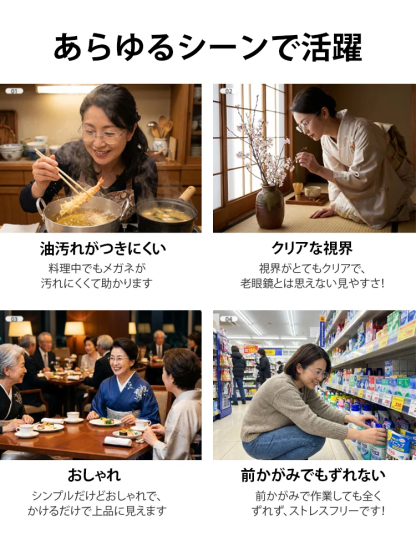 フレームレス・ブルーライトカット老眼鏡