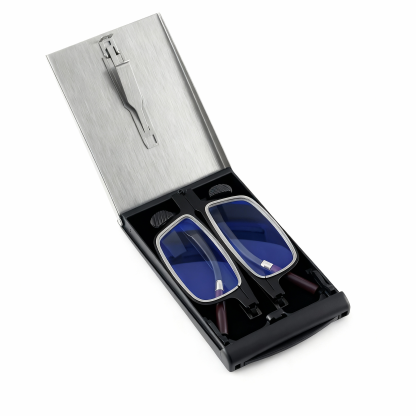 แว่นขยายสองใช้พร้อมขาตั้งโทรศัพท์แบบพับ