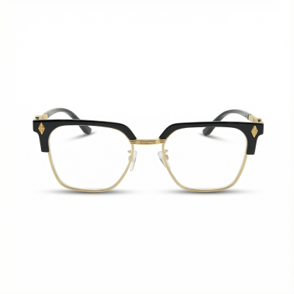 แว่นขยายป้องกันแสงสีฟ้า กรอบทองลายฉลุ