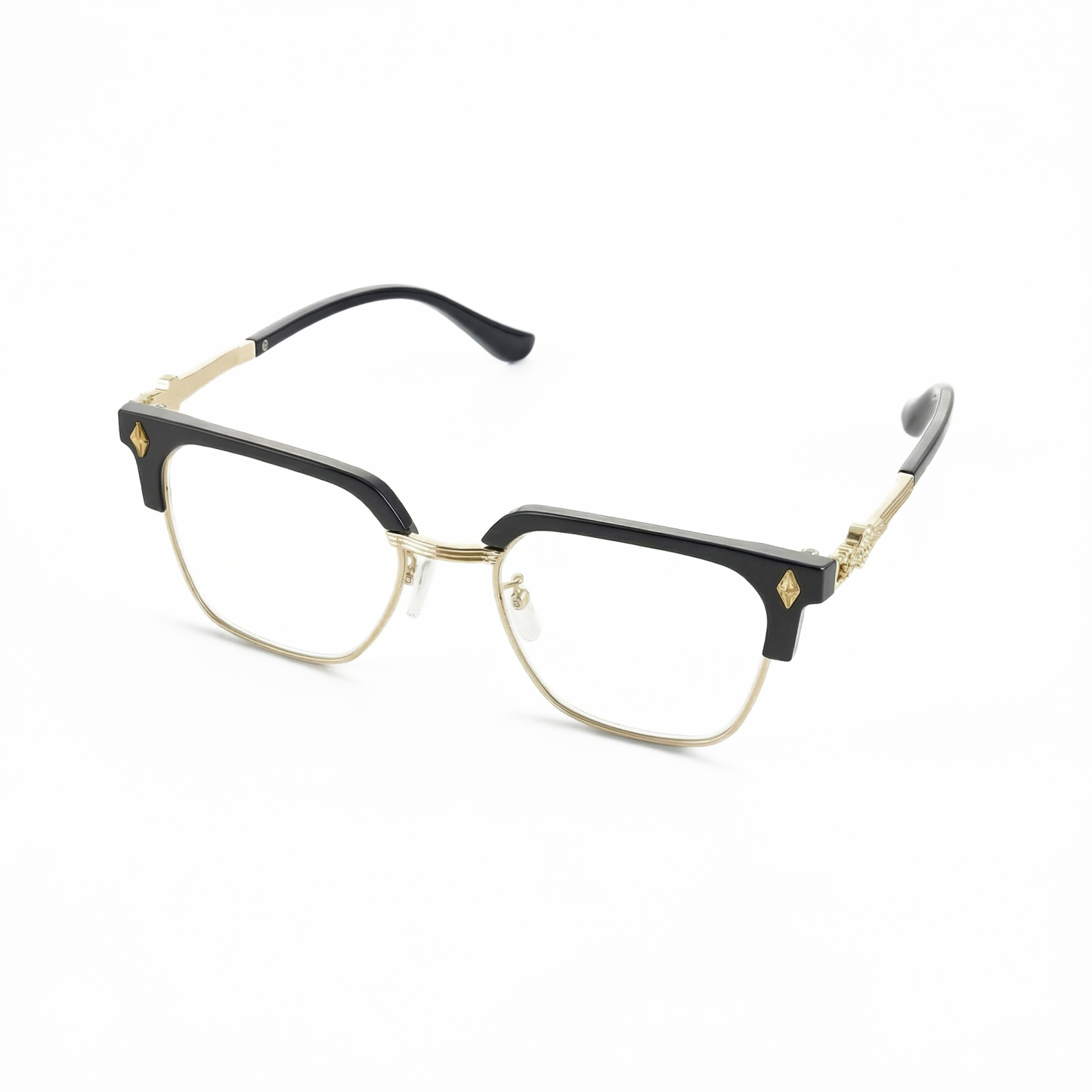 แว่นขยายป้องกันแสงสีฟ้า กรอบทองลายฉลุ