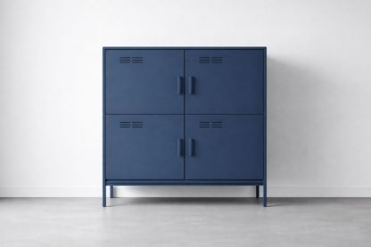 Steel Locker Cabinet Blue Four-Door 120 cm x 100 cm x 40 cm-Domunera