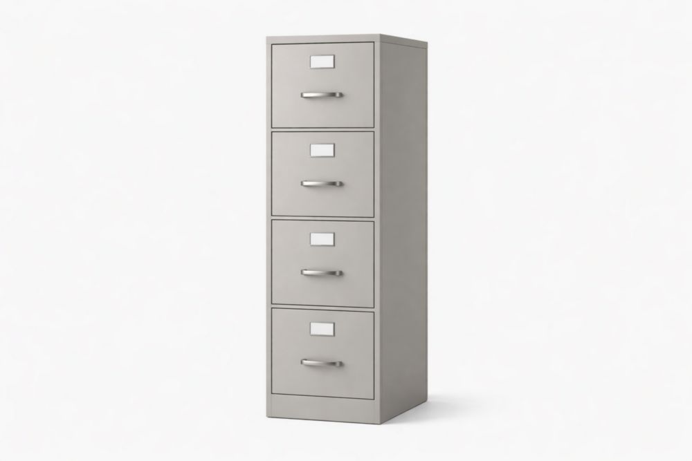 4 Drawer Vertical Metal Filing Cabinet Gray-Domunera
