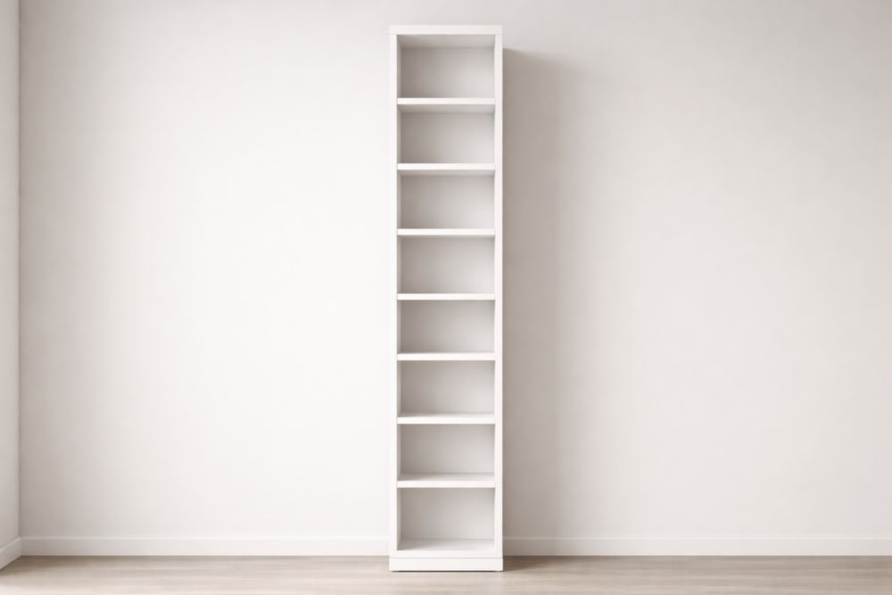 White MDF Bookshelf-Domunera