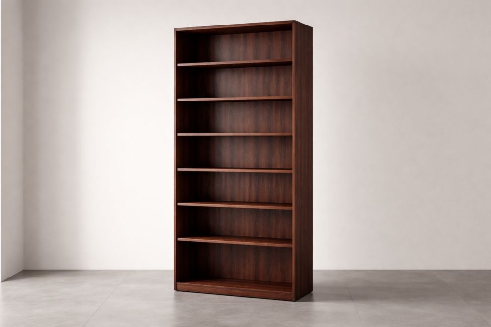 Wooden Bookshelf Tall Rectangular Dark Brown-Havenluzio