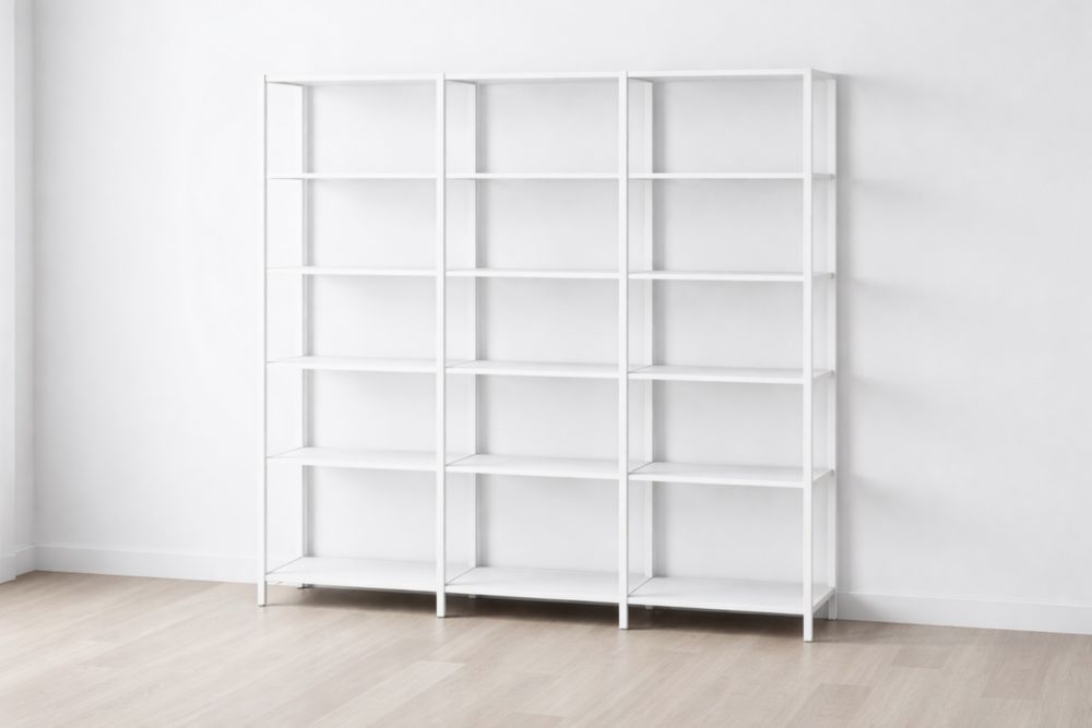 Steel Shelving Unit Set White 200 cm Height 240 cm Width 40 cm Depth-Havenluzio