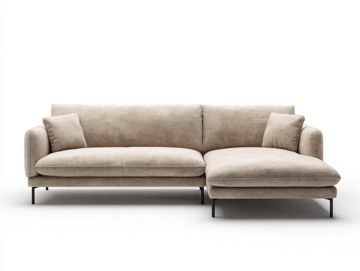 Sectional Sofa fabric upholstered 270x165x85 cm - beige - modern comfort design-Decorure