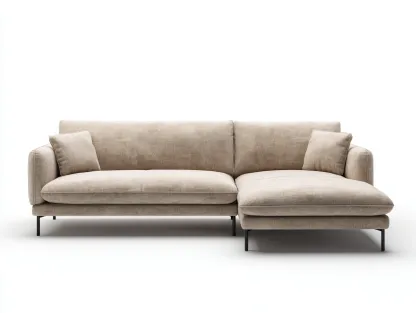 Sectional Sofa fabric upholstered 270x165x85 cm - beige - modern comfort design-Decorure