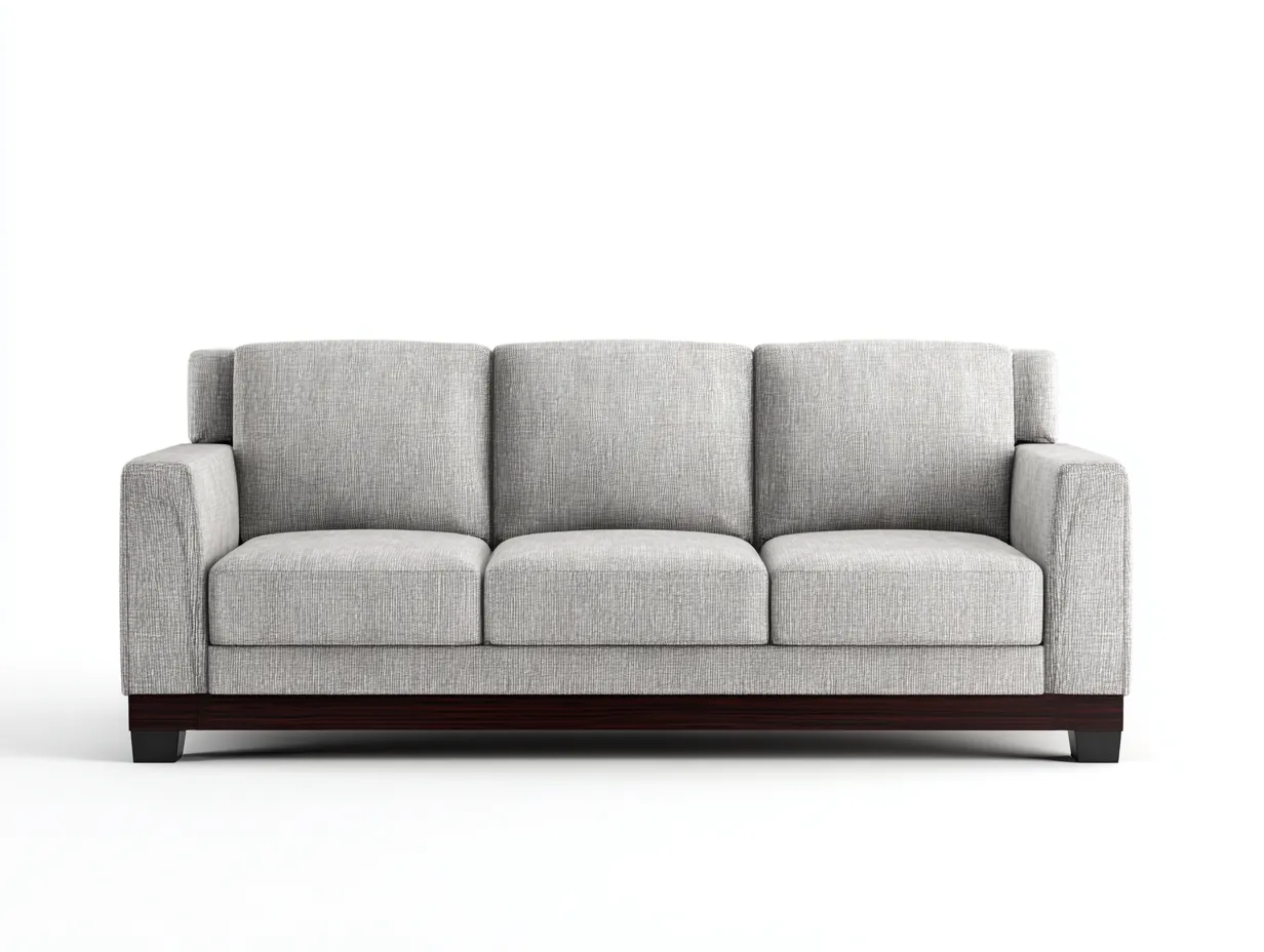 3 Seater Sofa fabric upholstered 205x90x88 cm - light grey - modern minimalist design for living room-Decorure