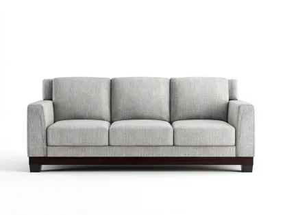 3 Seater Sofa fabric upholstered 205x90x88 cm - light grey - modern minimalist design for living room-Decorure