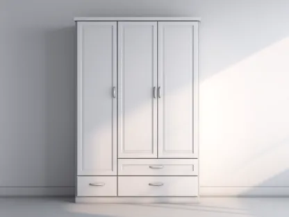 3 Door Wardrobe engineered wood construction 135x55x200 cm - white - classic storage design-Decorure