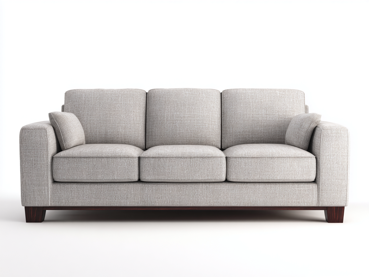 3 Seater Sofa fabric upholstery for living room use 210x90x85 cm - Beige - modern comfort design-Decorure