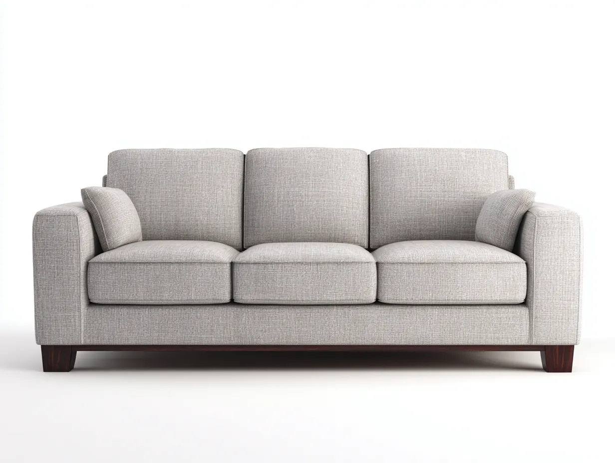 3 Seater Sofa fabric upholstery for living room use 210x90x85 cm - Beige - modern comfort design-Decorure