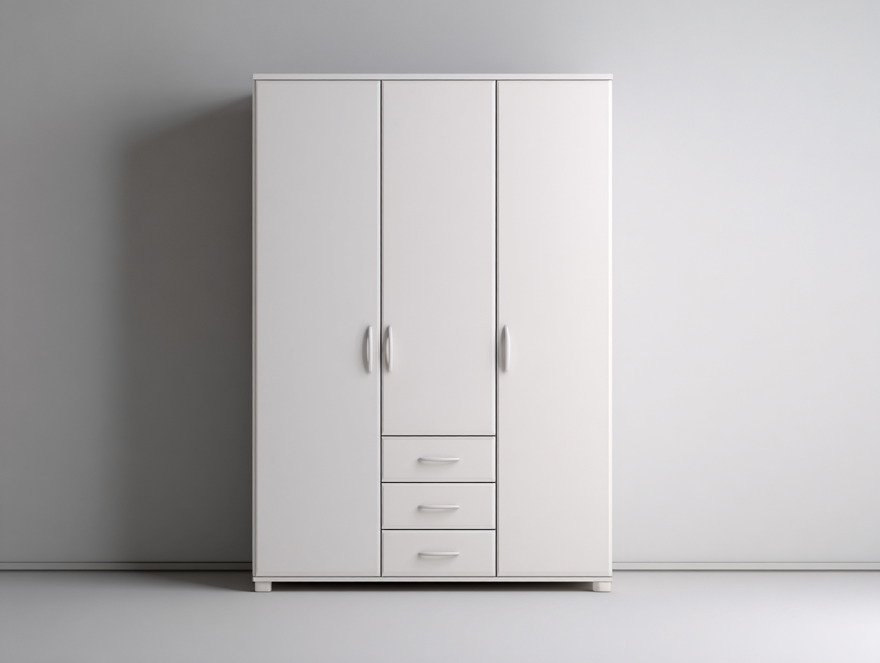 3 Door Wardrobes engineered wood 3 door wardrobe 120x55x200 cm - white - modern storage design-Decorure