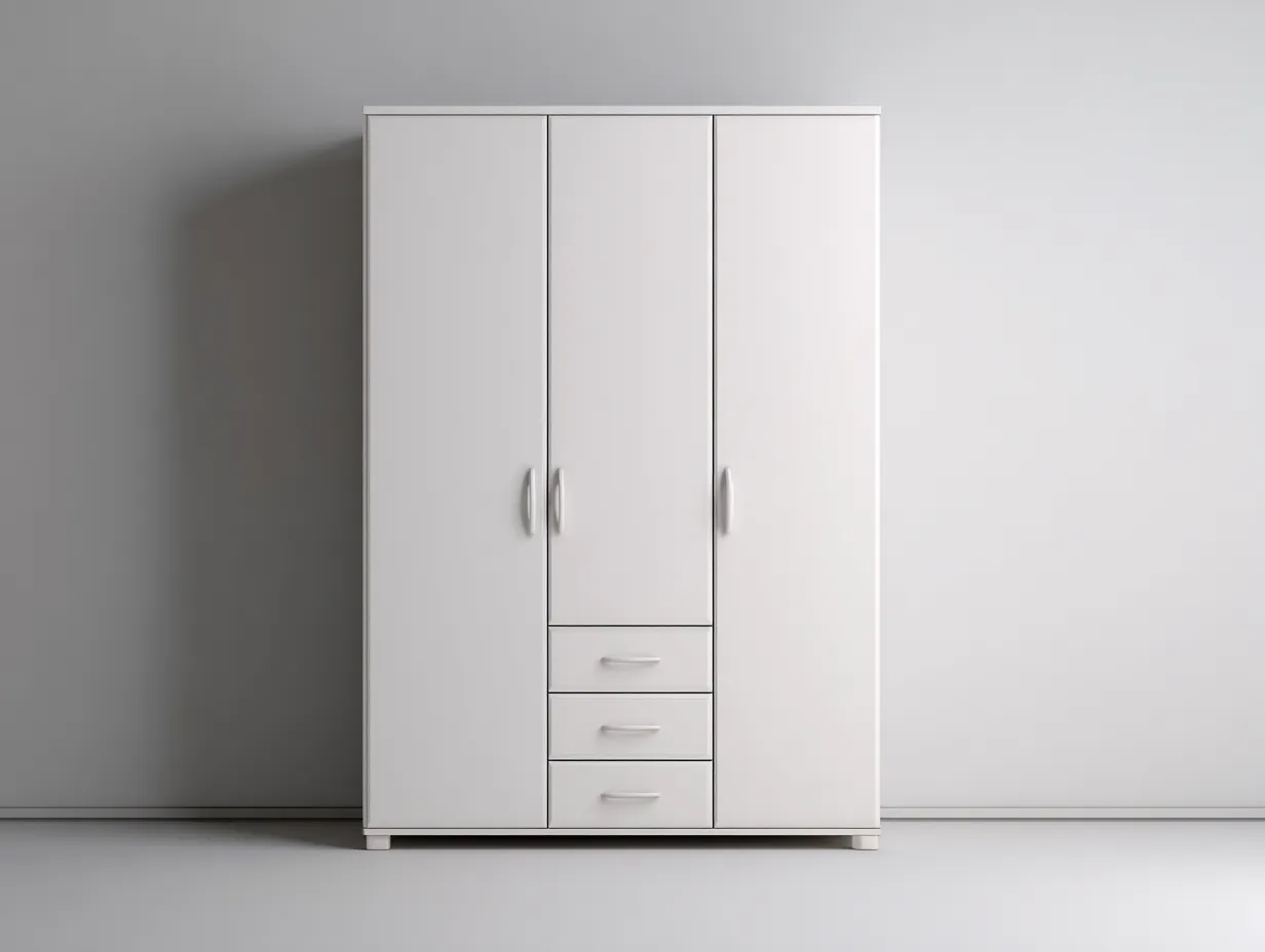 3 Door Wardrobes engineered wood 3 door wardrobe 120x55x200 cm - white - modern storage design-Decorure