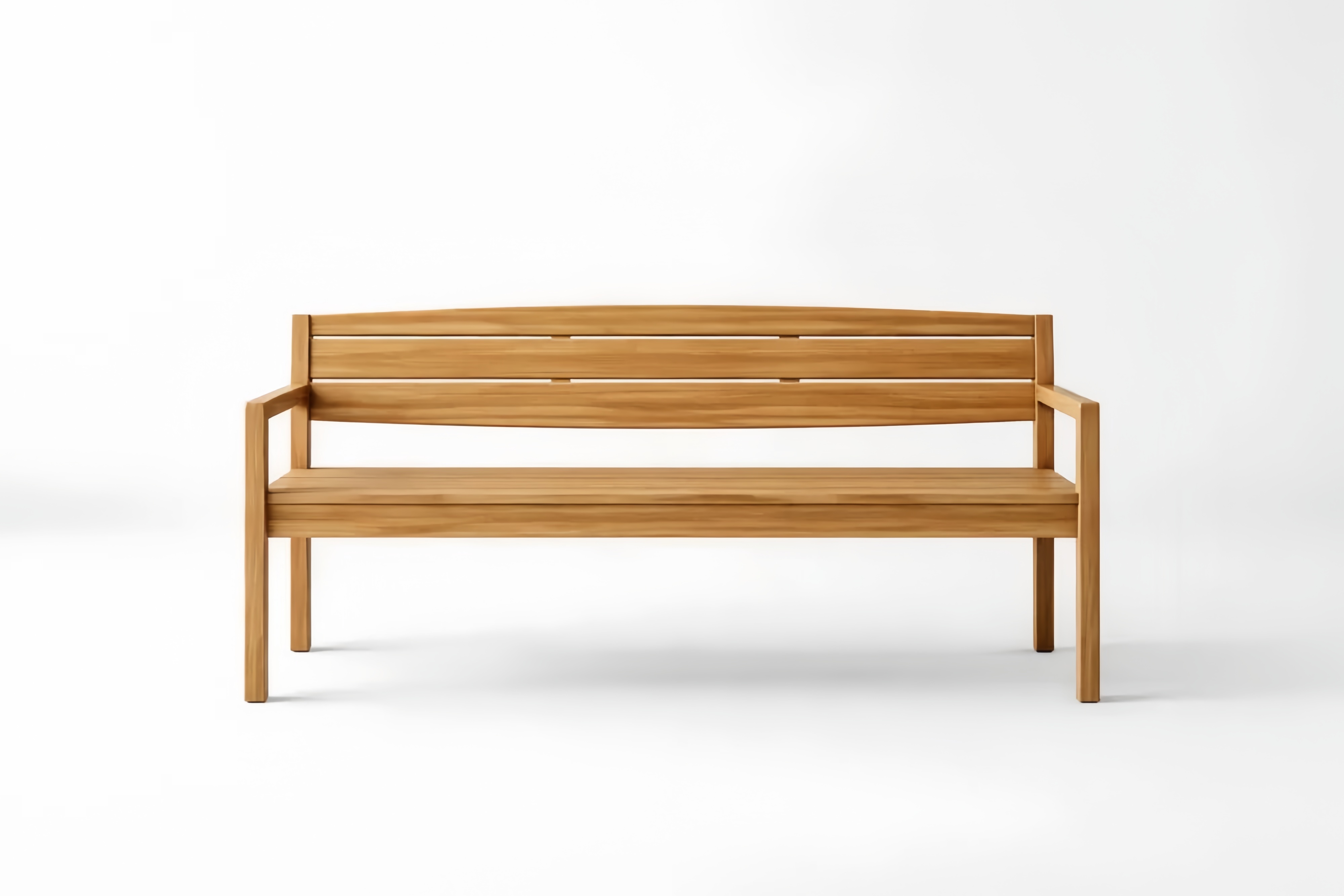 Outdoor Bench Solid Teak Rectangular Natural Finish 150 cm