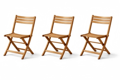 Wood Folding Chairs Set of 3