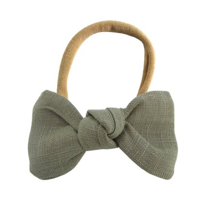 Linen bow hair tie