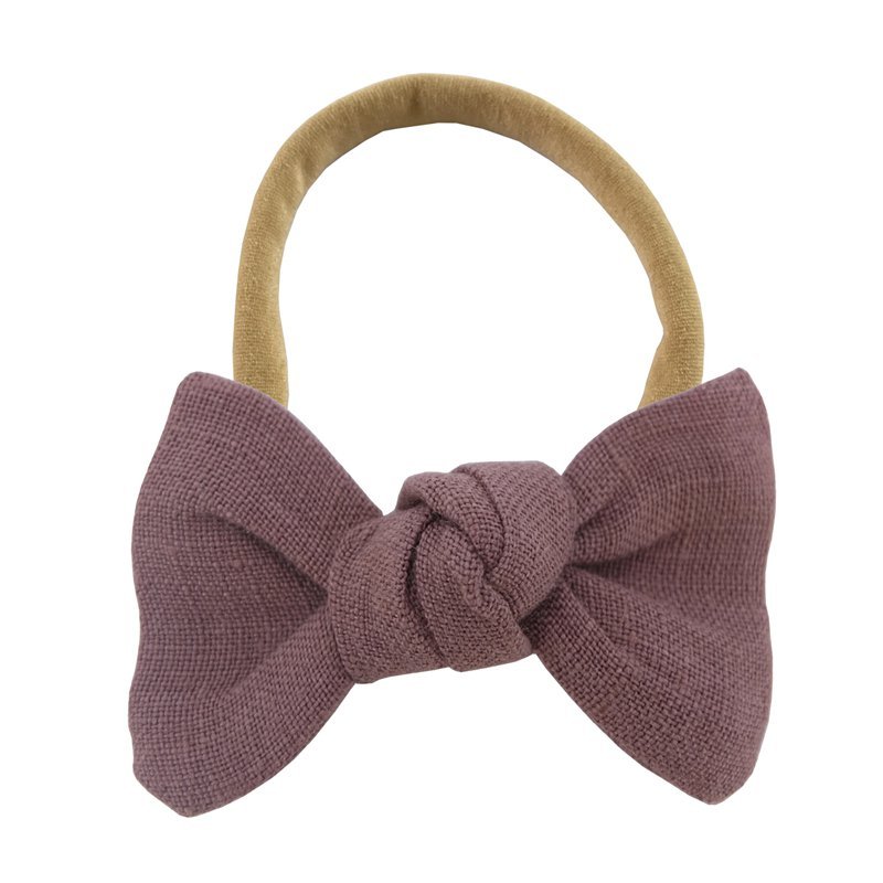 Linen bow hair tie