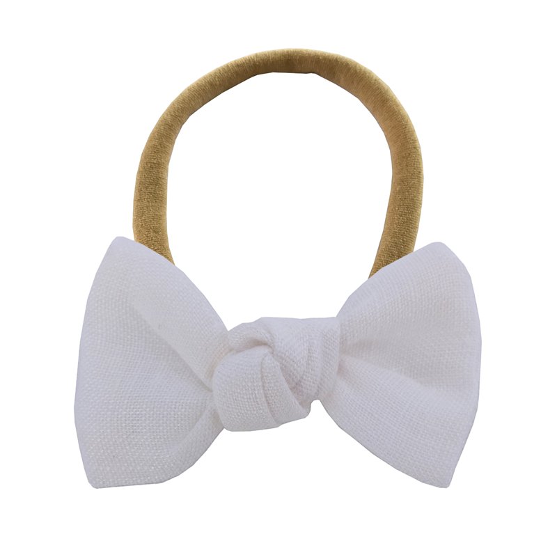 Linen bow hair tie