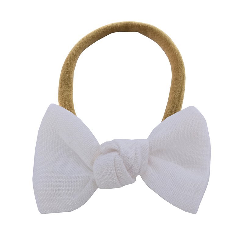 Linen bow hair tie