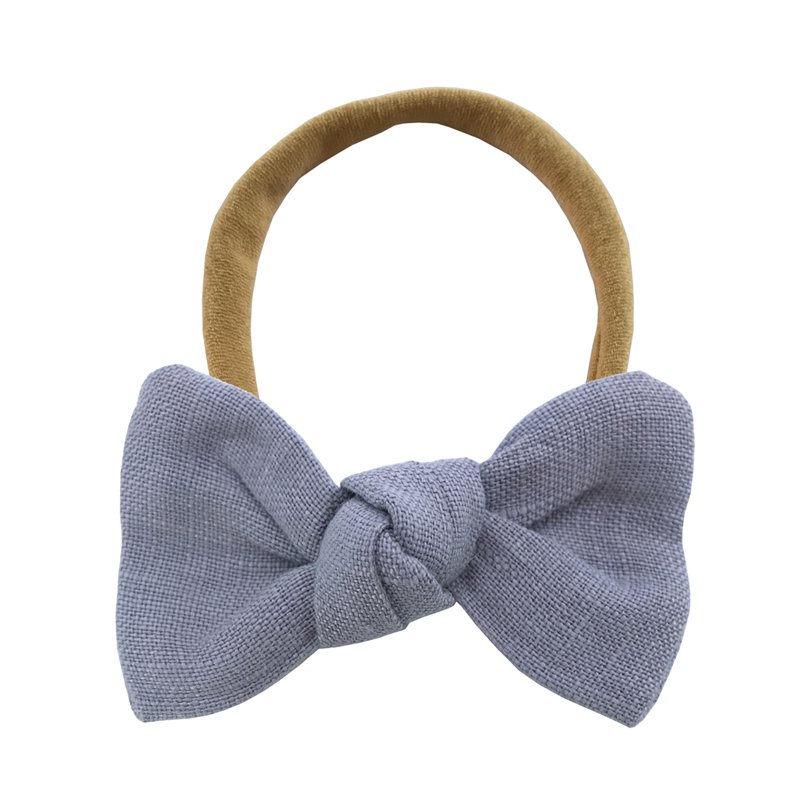 Linen bow hair tie