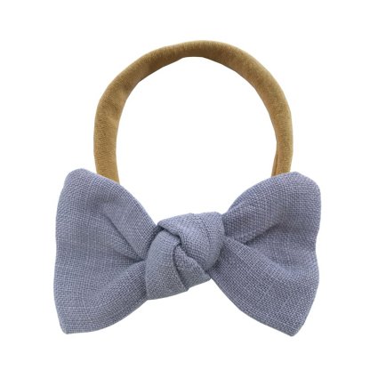 Linen bow hair tie