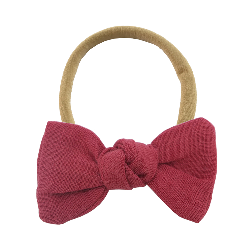 Linen bow hair tie