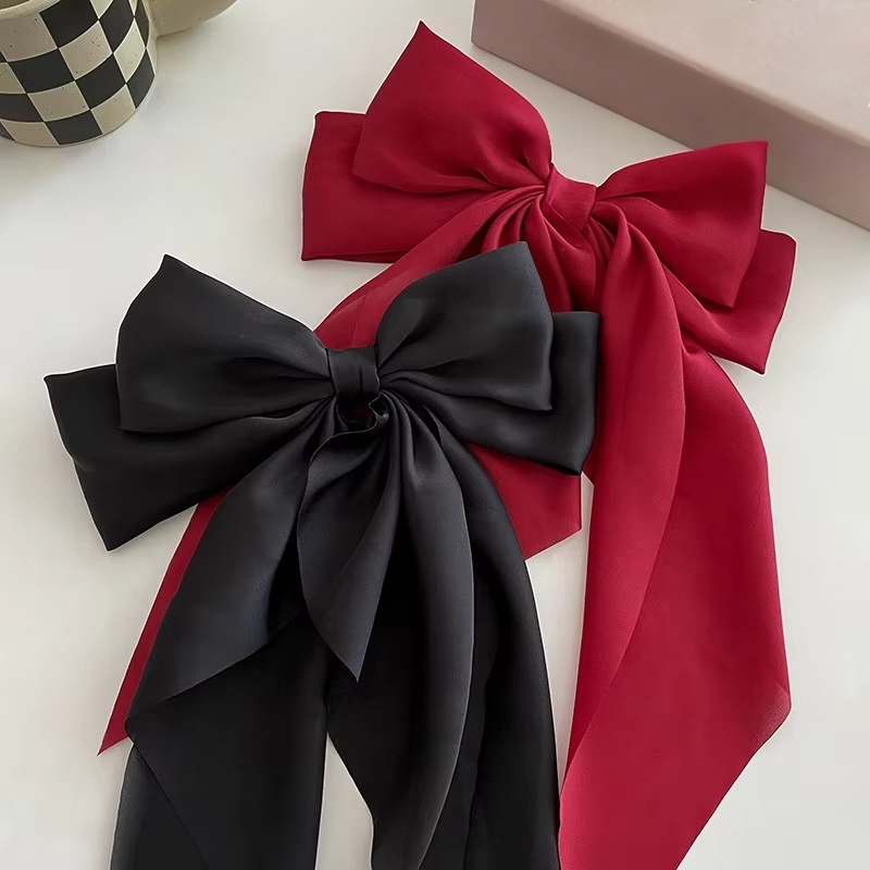 Chiffon bow hair clip